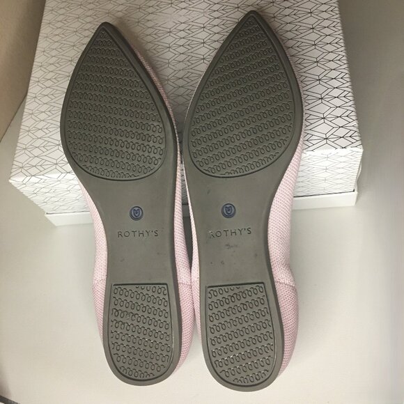 ROTHY'S "The Point II" Petal Pink Knit Fabric Slip On Ballet Flats - 8 1/2 - Picture 9 of 16